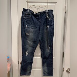 Almost Famous Paint Splatter Distressed Jeans